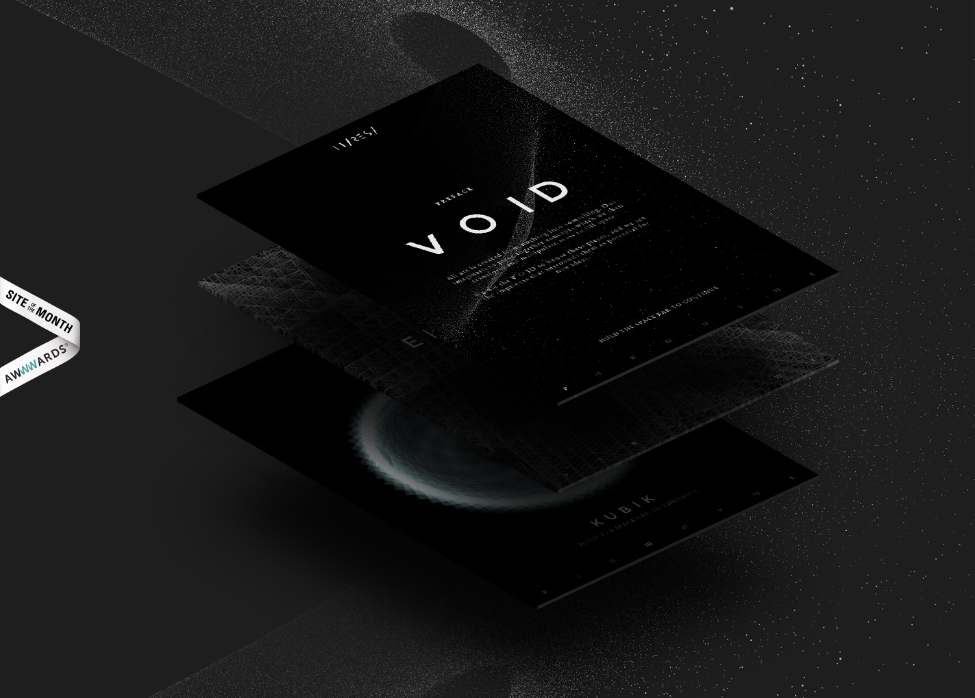 Void, the experimental site of Hi-Res! Site of the Month for July!