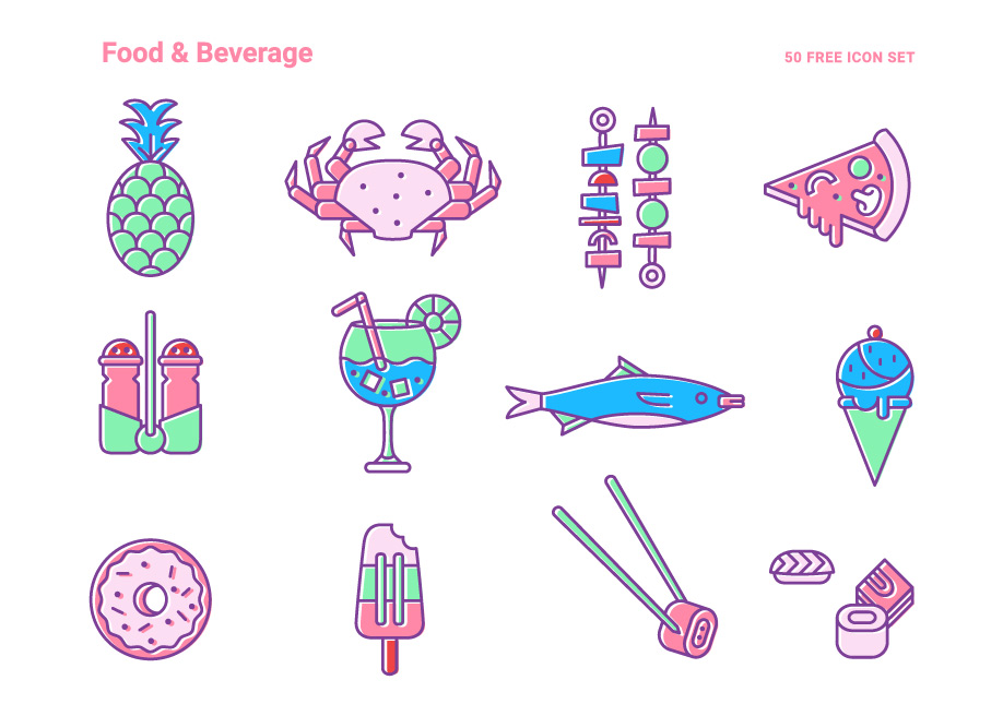 50 Delicious Food & Beverage Vector Icons - Free Download!