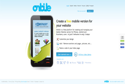 Onbile, Free mobile websites