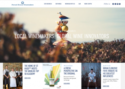 Best Examples of Typography in Web Design | Inspiration  Pernod Ricard Winemakers