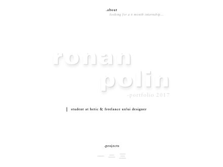 Ronan Polin - Portfolio by HETIC