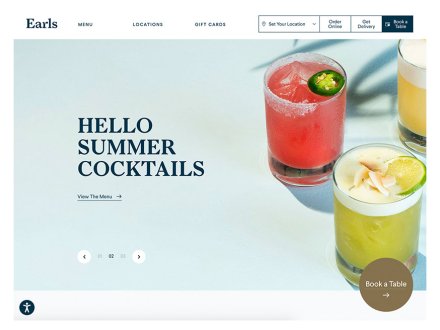 Earls Restaurants Website by Thinkingbox