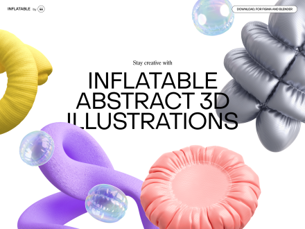 Inflatable abstract 3d shapes by Wannathis | Quality Mockups