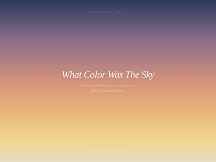 What Color Was The Sky