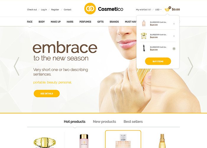 Cosmetico - Responsive eCommerce WordPress Theme