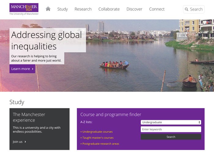 University of Manchester website