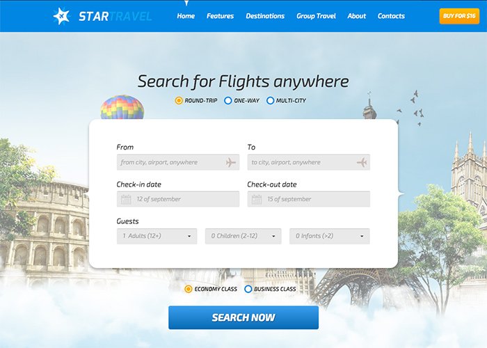 StarTravel - Online Booking/Travel Responsive HTML