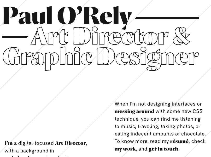 Paul O’Rely ⁄⁄ Art Director