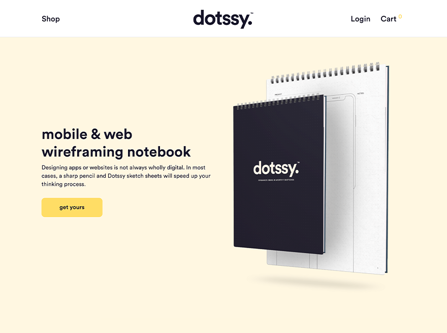 Dotssy - Wireframing Notebook