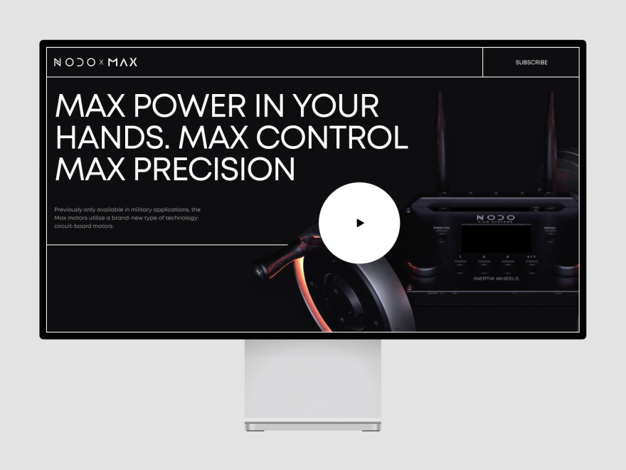 Promo page for film equipment
