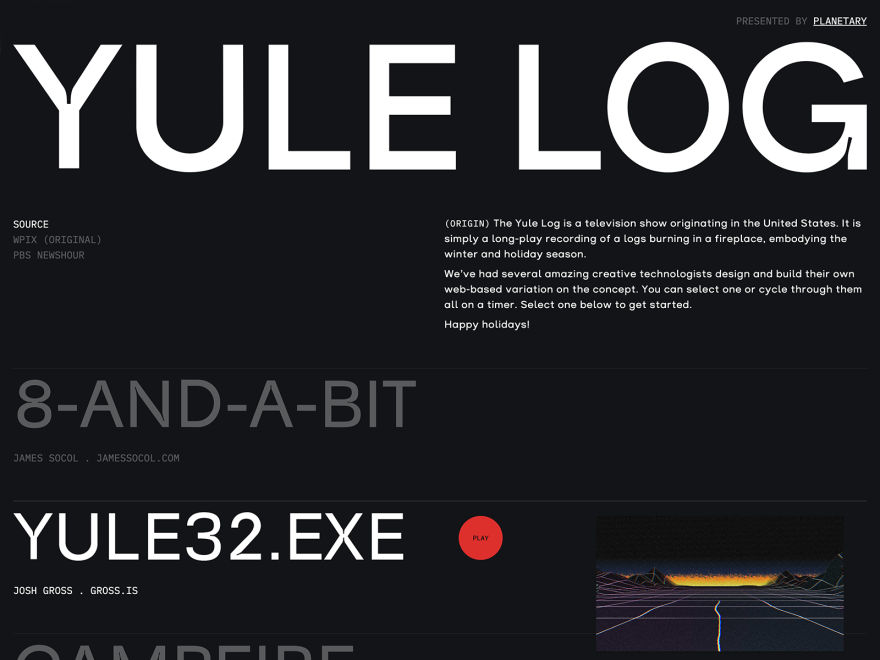 Web Yule Log