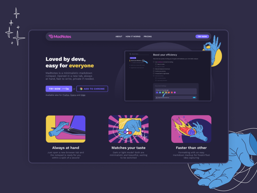 MadNotes Landing Page