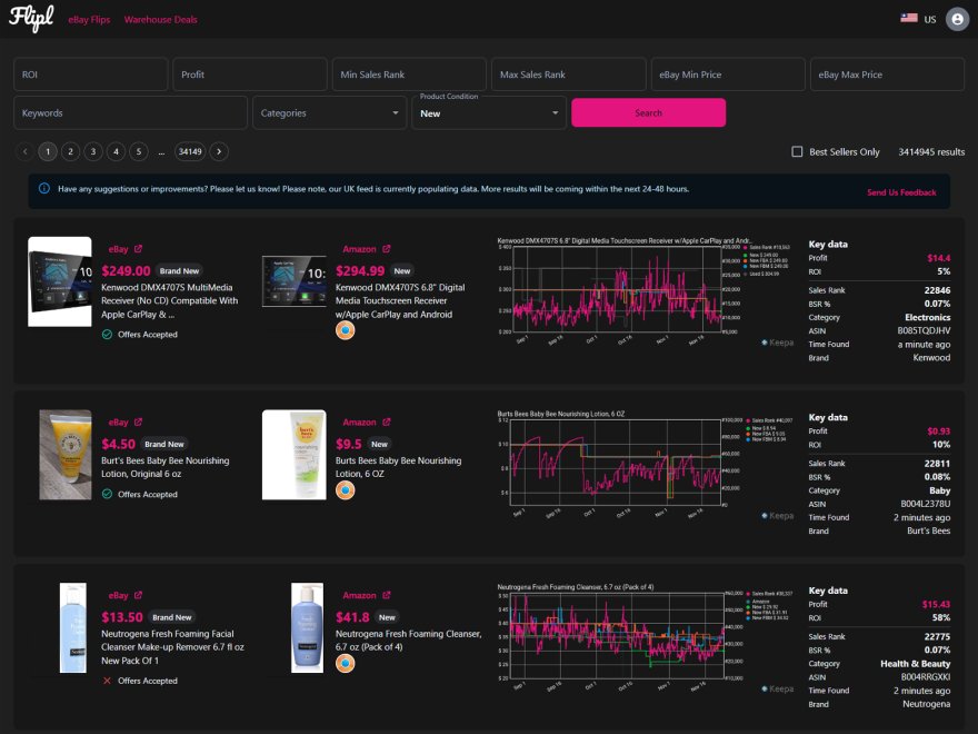 Flipl.io - eBay Arbitrage