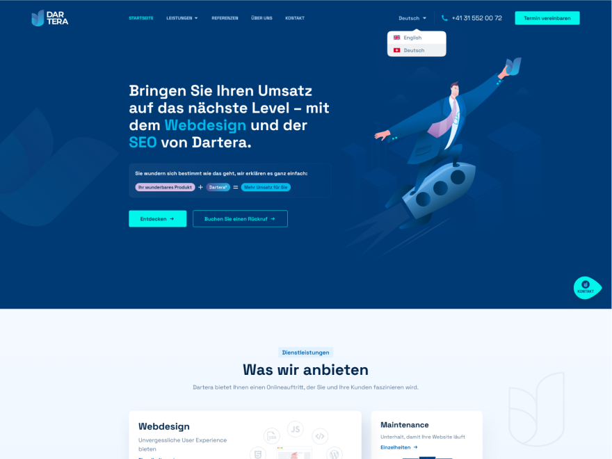Dartera, Webdesign Bern