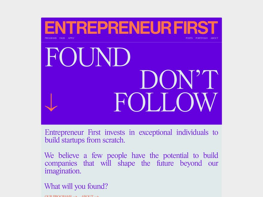 Entrepreneur First