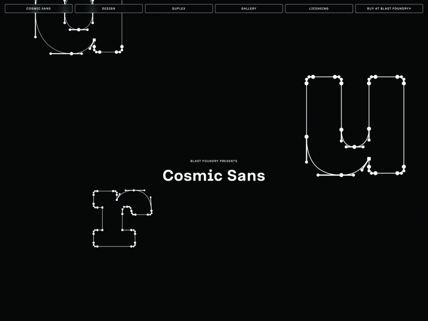 Cosmic Sans Microsite