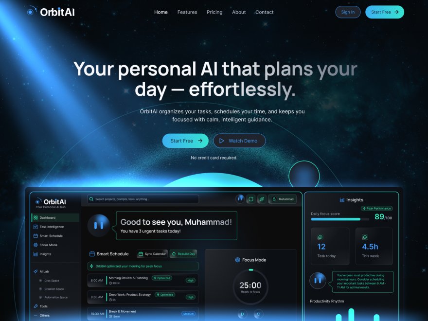 OrbitAI — A Calm AI for Focus