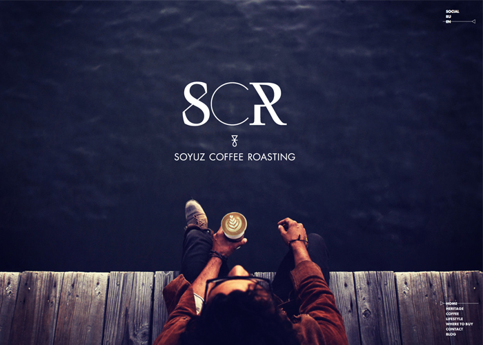 Soyuz Coffee Roasting award-winning website design screenshot 1