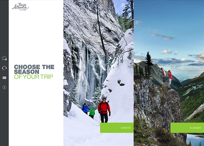 Travel Alberta Trip Planner award-winning website design screenshot 1