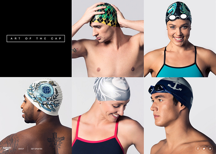 Speedo Art of the Cap award-winning website design screenshot 1