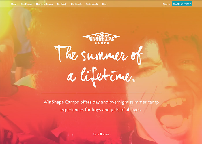 WinShape Camps — Site of the Day - Jan 12, 2014 website design