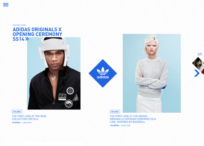 Adidas Originals Tumblr blog - Awwwards 