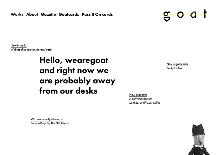 wearegoat award-winning website design screenshot 1