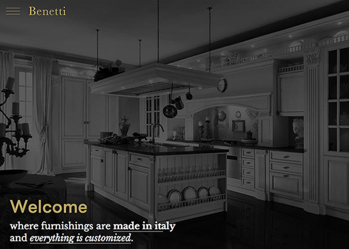 Benetti award-winning website design screenshot 1