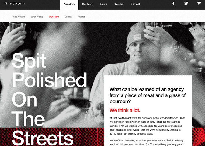 Firstborn.com award-winning website design screenshot 1