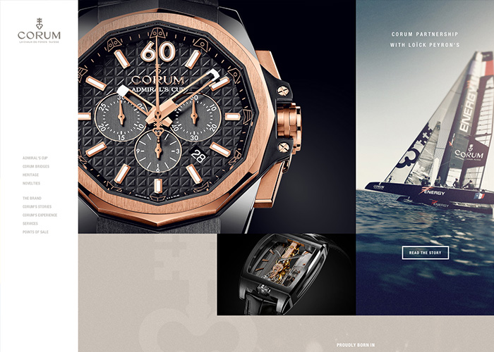 Corum award-winning website design screenshot 1