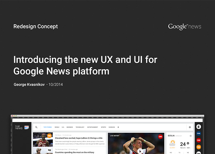 functional redesign of google news