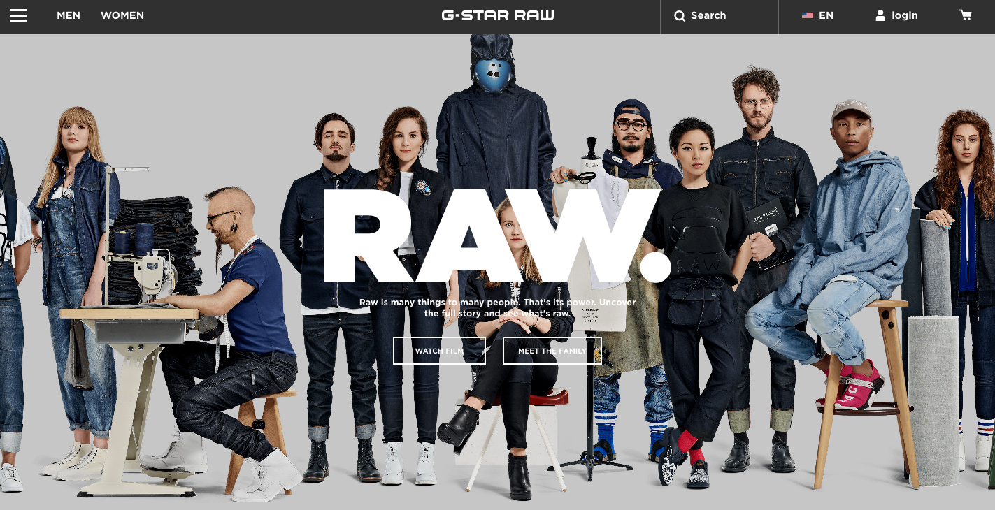 g star raw official website