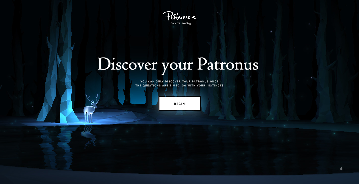 Discover your Patronus on Pottermore