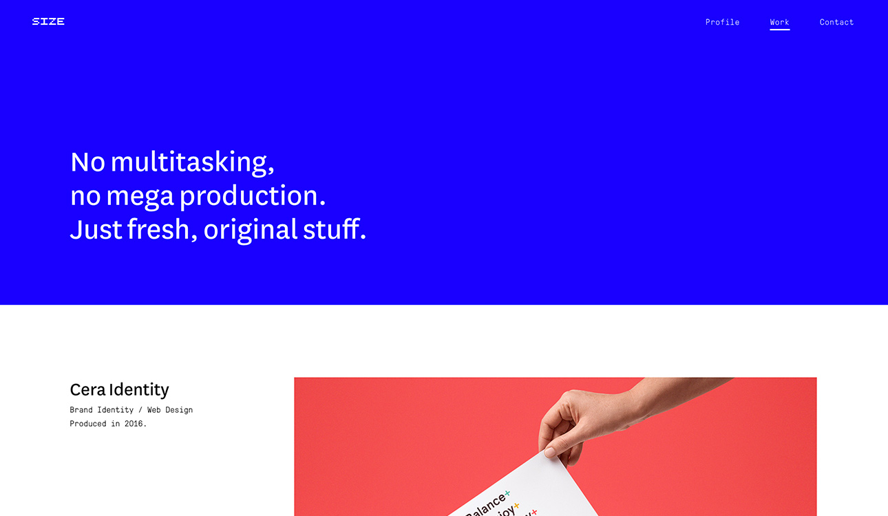 website design idea #334: Size Agency Website