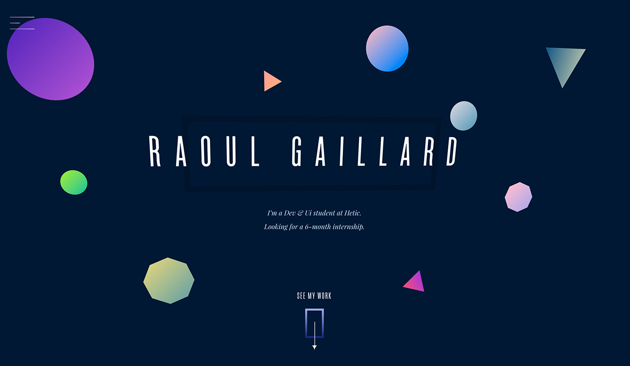 Portfolios design idea #17: Raoul Gaillard - Portfolio