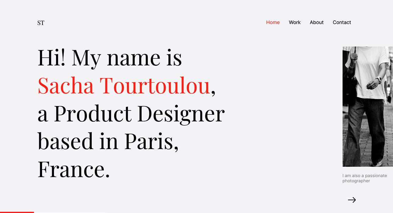Portfolios design idea #59: Sacha Tourtoulou - Portfolio