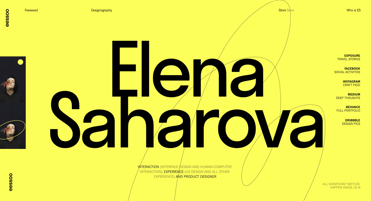 Portfolios design idea #86: Portfolio of Elena Saharova