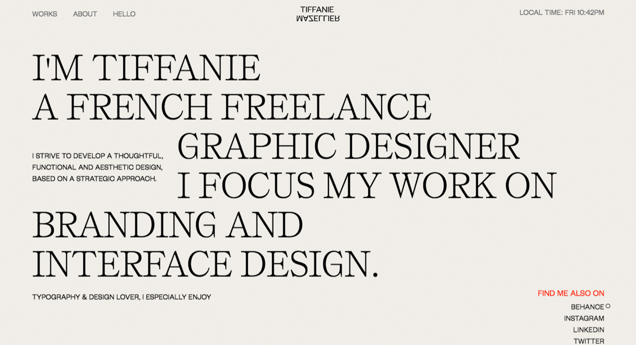 Portfolios design idea #186: Portfolio - Tiffanie Mazellier