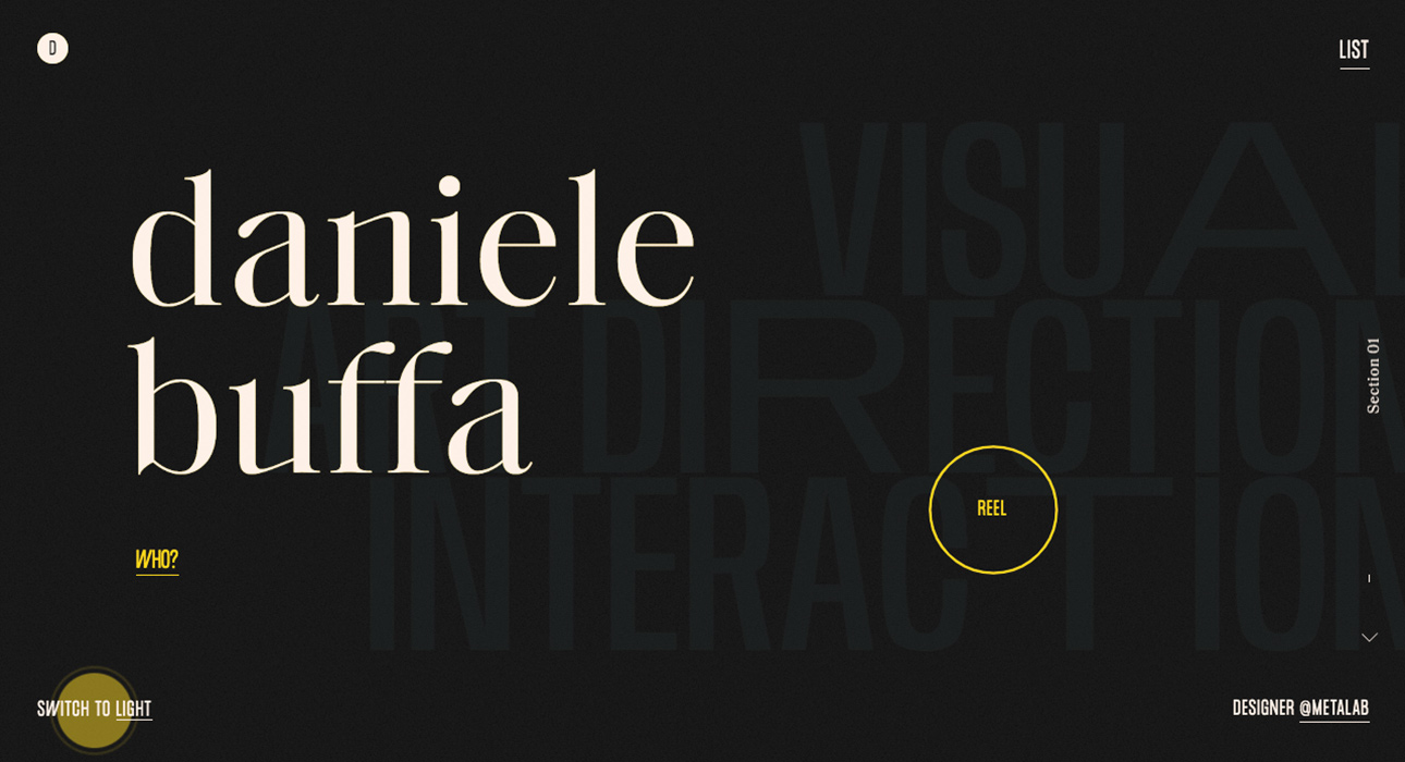 Portfolios design idea #80: Daniele Buffa - Portfolio