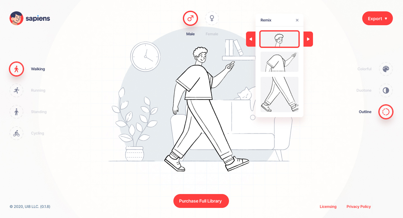 Sapiens Character Builder - Awwwards SOTD