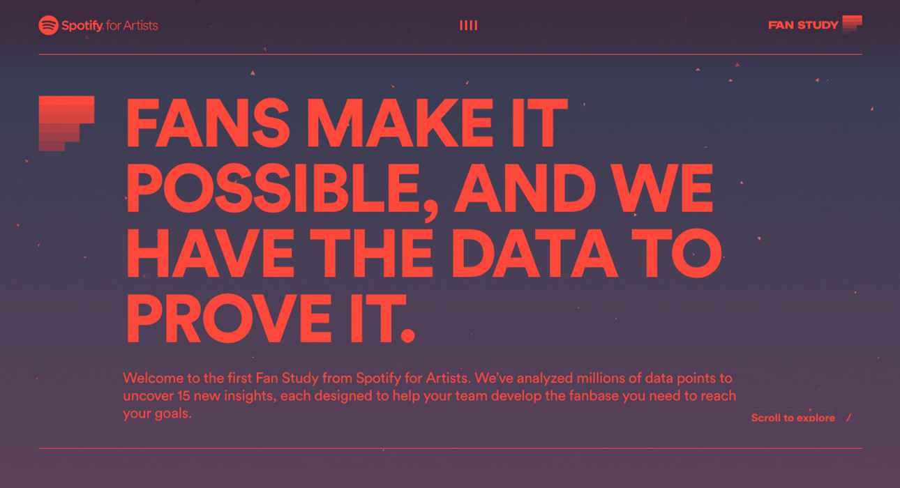 Fan Study, Spotify for Artists - Awwwards