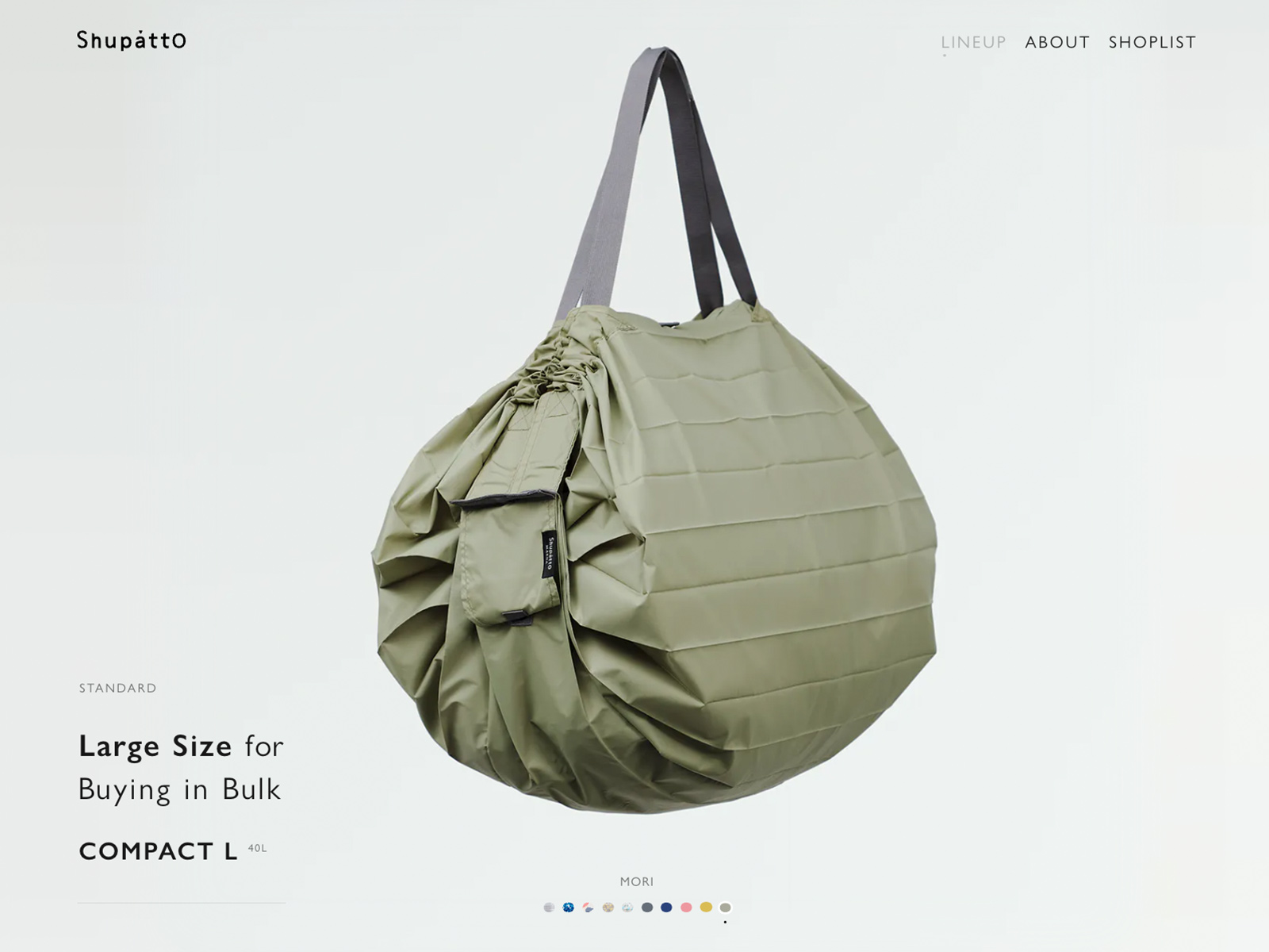 Shupatto Bags Brand Site : Designed to Fold with a Snap