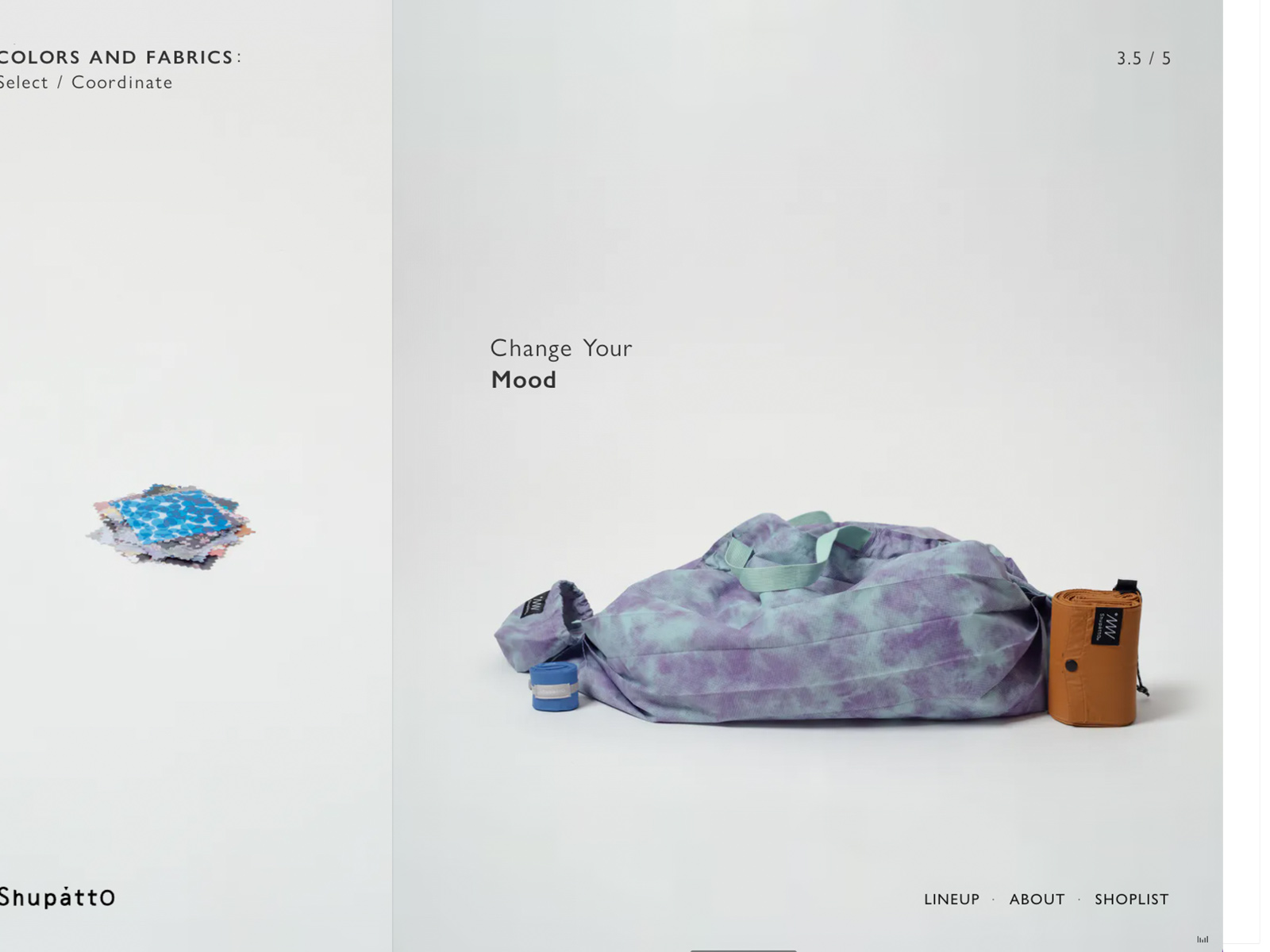 Shupatto Bags Brand Site : Designed to Fold with a Snap