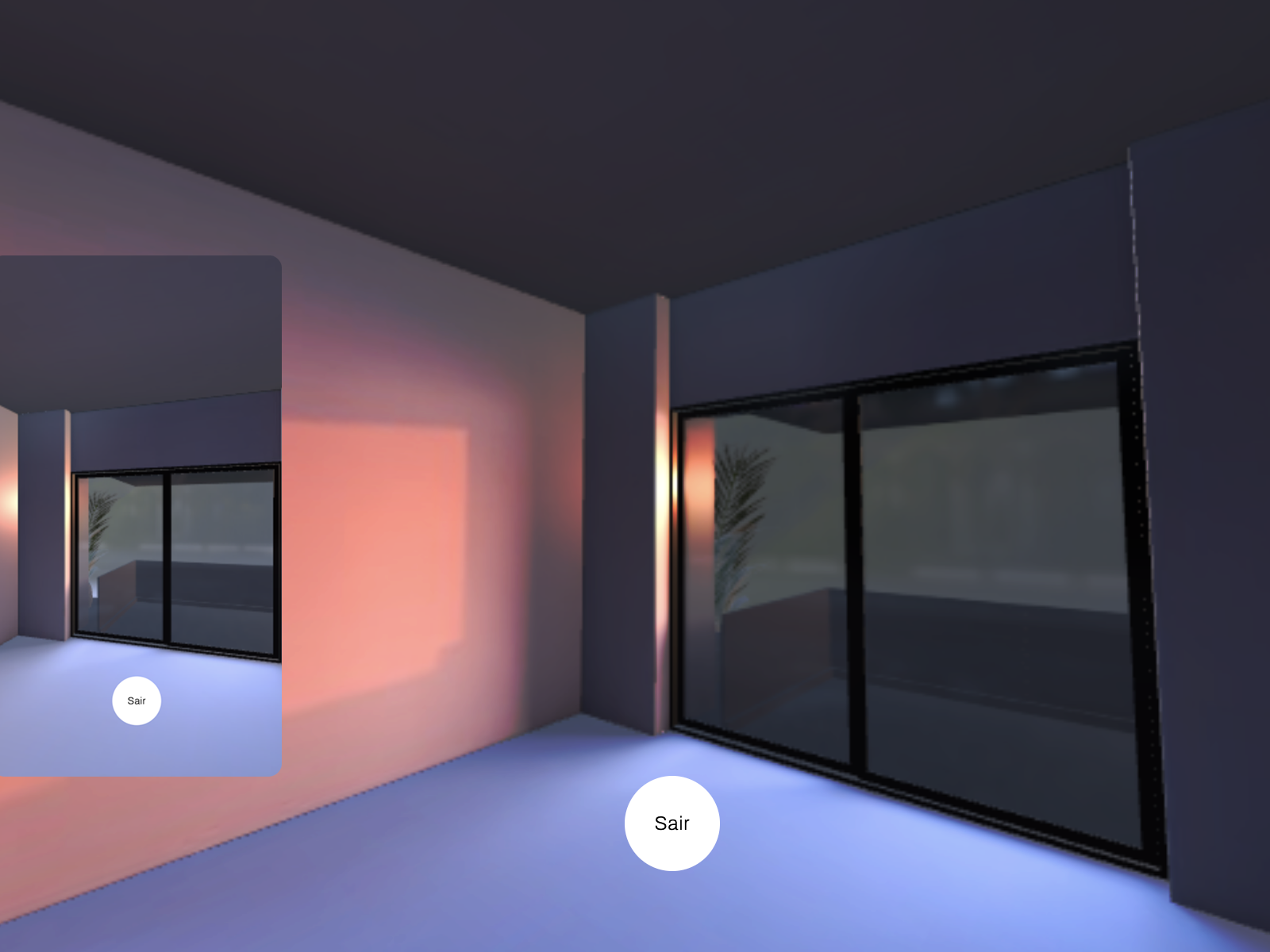 View interior with GLSL blurry reflections in threejs