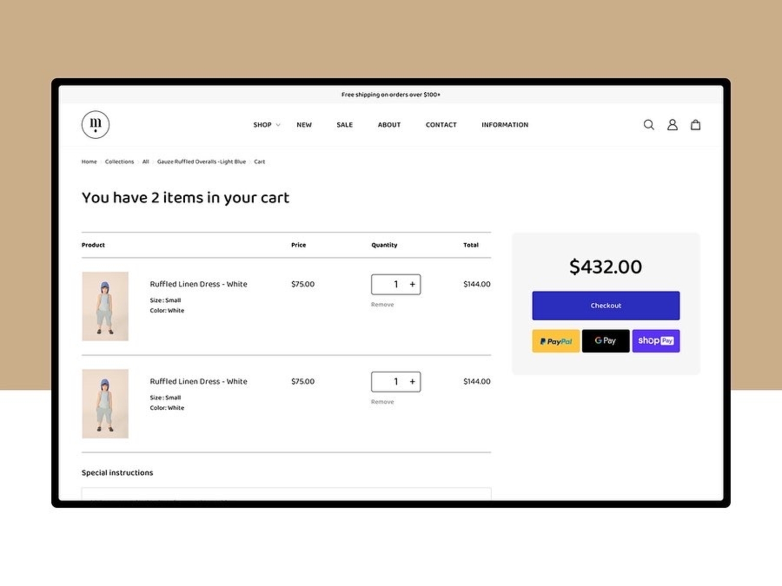 Secondary shopping cart to make it easier to checkout