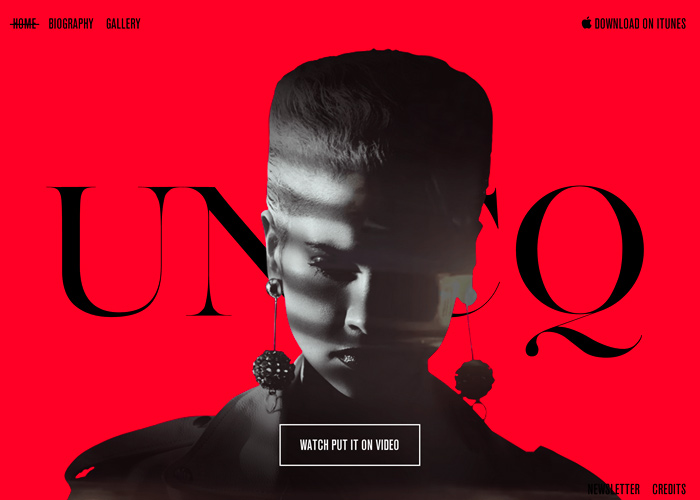 Unicq award-winning website design screenshot 1