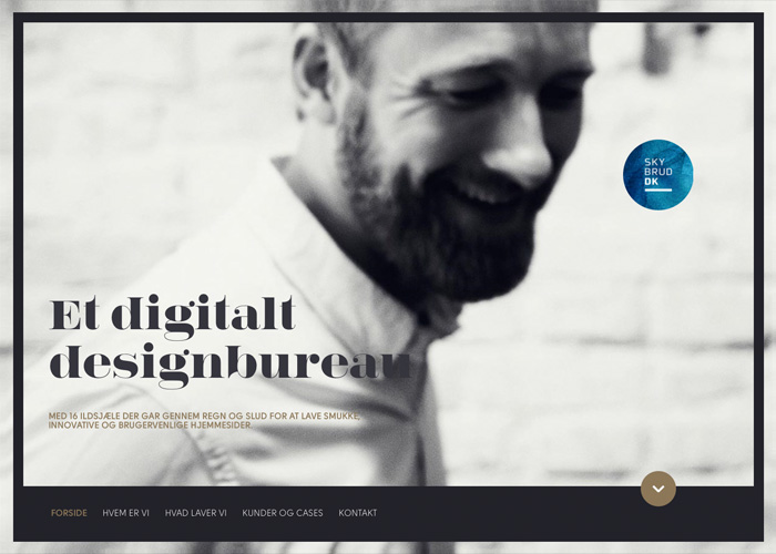 Skybrud.dk award-winning website design screenshot 1