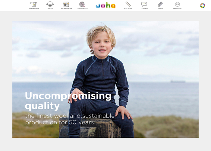 Joha award-winning website design screenshot 1