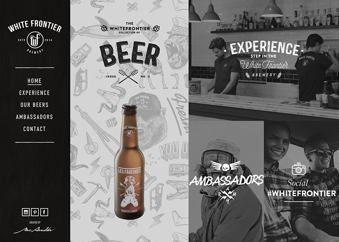 White Frontier Brewery award-winning website design screenshot 1
