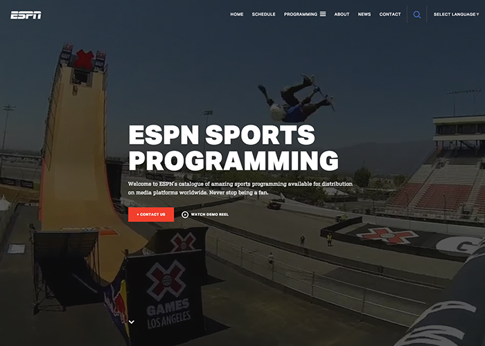 ESPN Sports Programming Awwwards SOTD